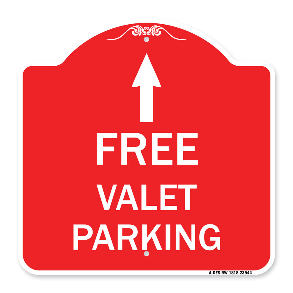 Free Valet Parking with Ahead Arrow