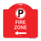 Fire Zone (No Parking Symbol and Left Arrow)