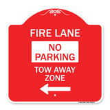 Fire Lane Tow-Away Zone with Left Arrow