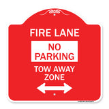 Fire Lane Tow-Away Zone with Bidirectional Arrow