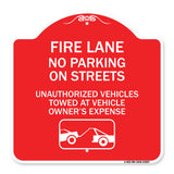 Fire Lanes No Parking on Streets Unauthorized Vehicles Towed at Owner Expense with Graphic