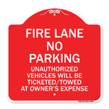 Fire Lane No Parking Unauthorized Vehicles Will Be Ticketed Towed at Owners Expense