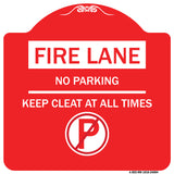 Fire Lane - No Parking Keep Clear at All Times (With No Parking Symbol)