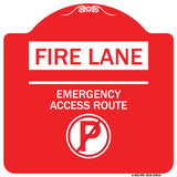 Fire Lane - Emergency Access Route (With No Parking Symbol)
