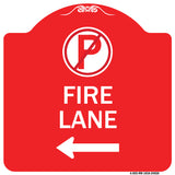 Fire Lane (No Parking Symbol and Left Arrow)