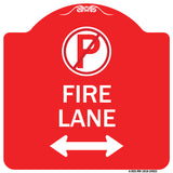 Fire Lane (No Parking Symbol and Arrow Pointing Left and Right)