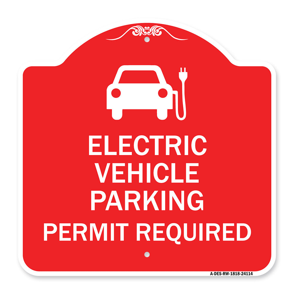 Electric Vehicle Parking Permit Required (With Electric Car Graphic)