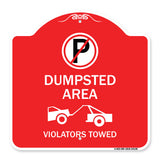 Dumpster Sign No Parking Dumpster Area Violators Towed (With Graphic)