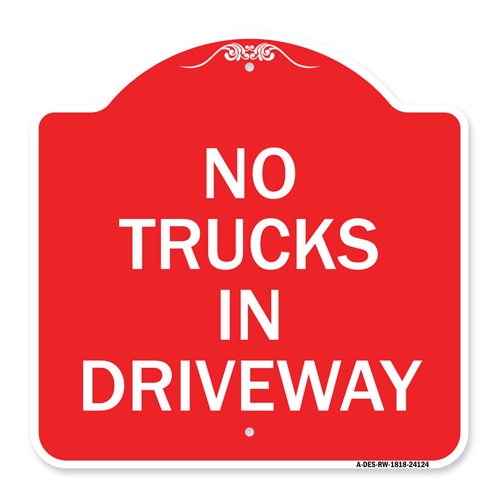 Driveway Sign No Trucks in Driveway
