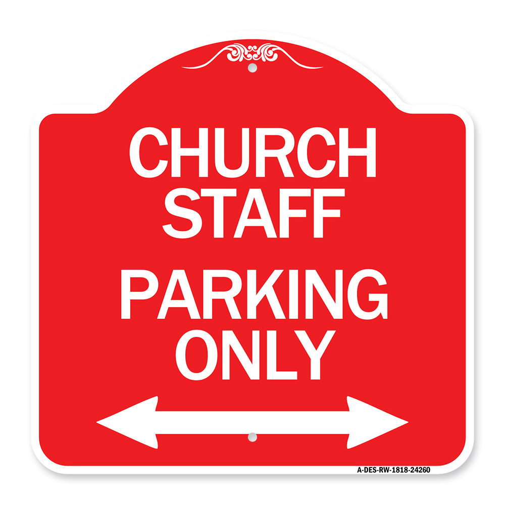 Church Staff Parking Only (With Bidirectional Arrow)