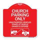 Church Parking Only - Unauthorized Vehicles Towed at Vehicle Owner's Expense (With Graphic)