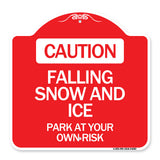 Caution Falling Snow and Ice Park at Your Own Risk
