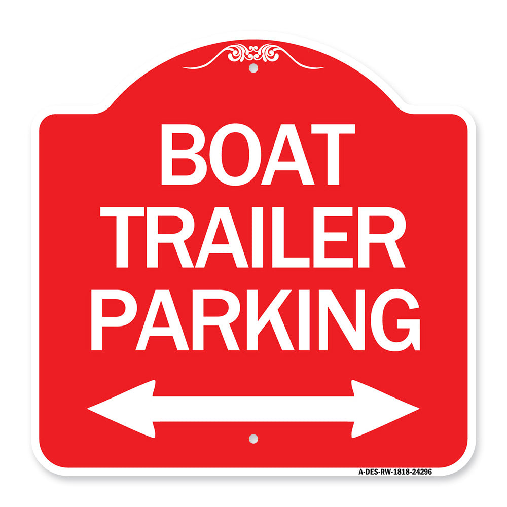 Boat Trailer Parking (With Bidirectional Arrow Symbol)