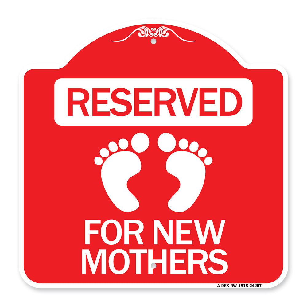 Blue Reserved Parking for New Mothers