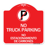 Bilingual No Parking Sign No Truck Parking No Estacionamiento De Camiones (With No Parking Symbol)