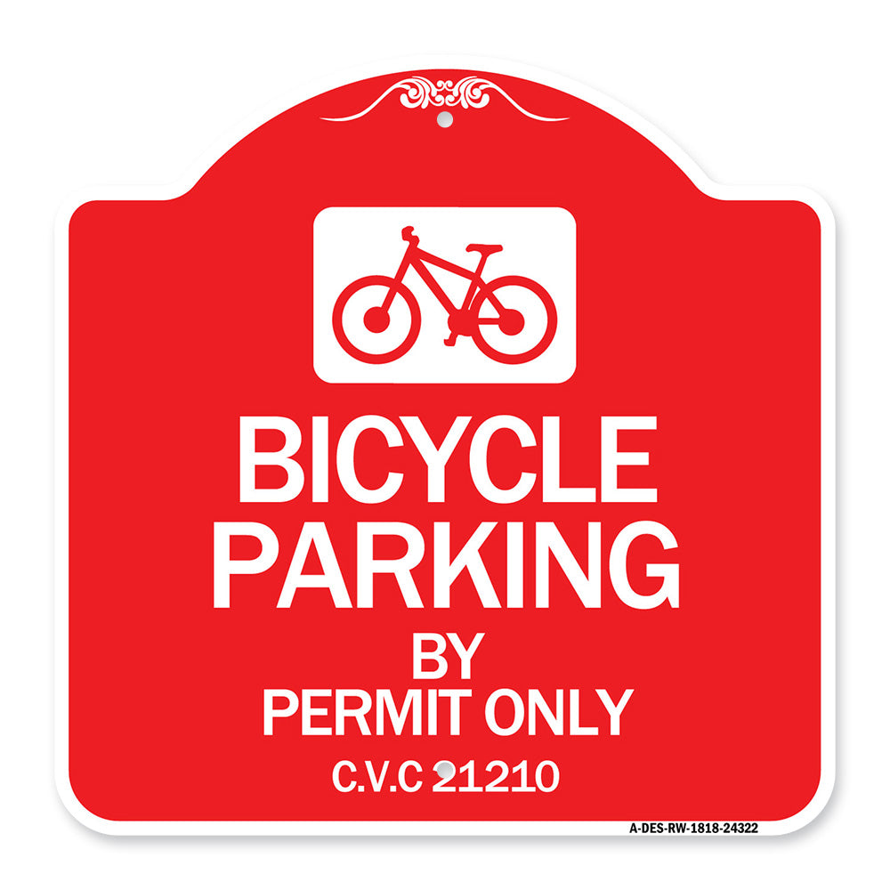 Bicycle Parking by Permit Only C.V.S. 21210 (With Bicycle Graphic)
