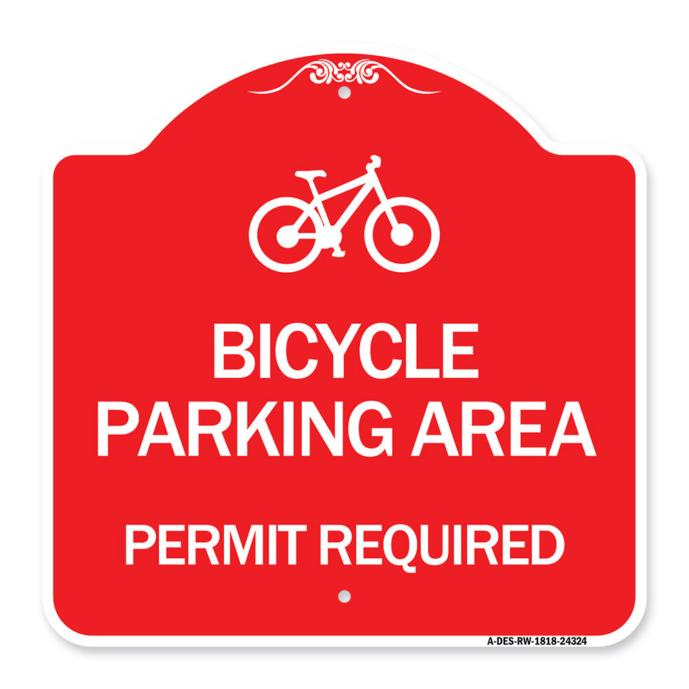 Bicycle Parking Area - Permit Required with Graphic