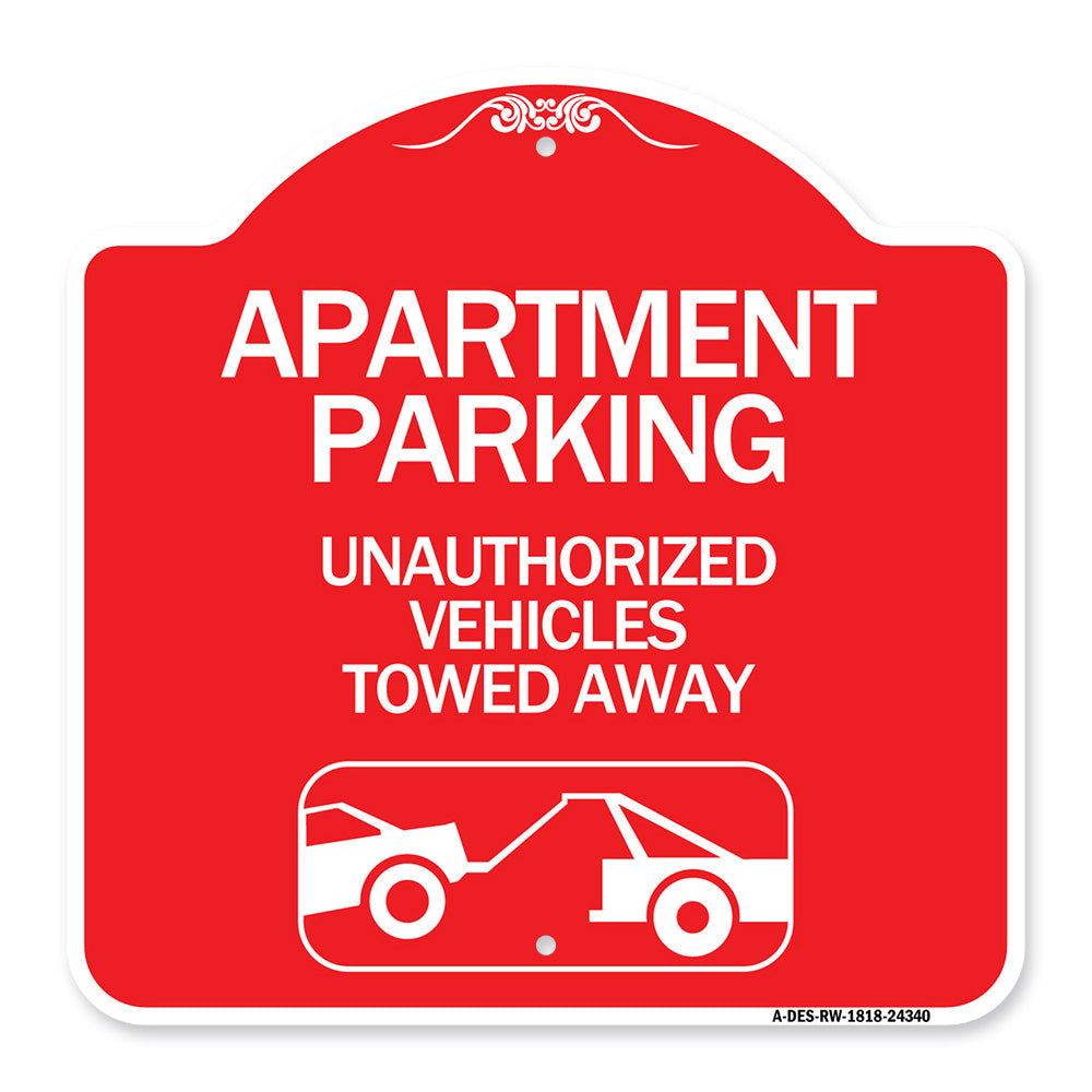Apartment Parking - Unauthorized Vehicles Towed Away (With Car Tow Graphic)