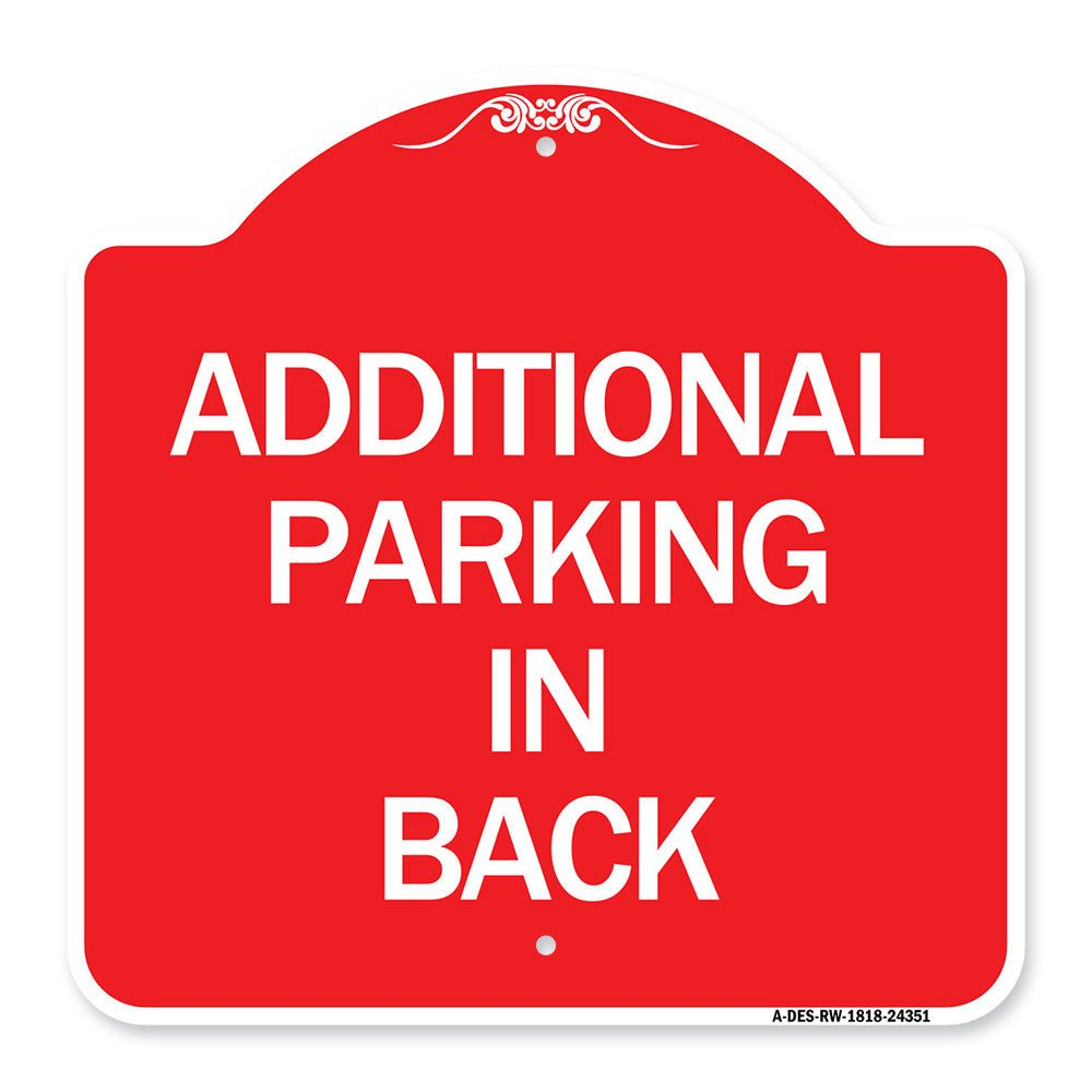 Additional Parking in Back Sign