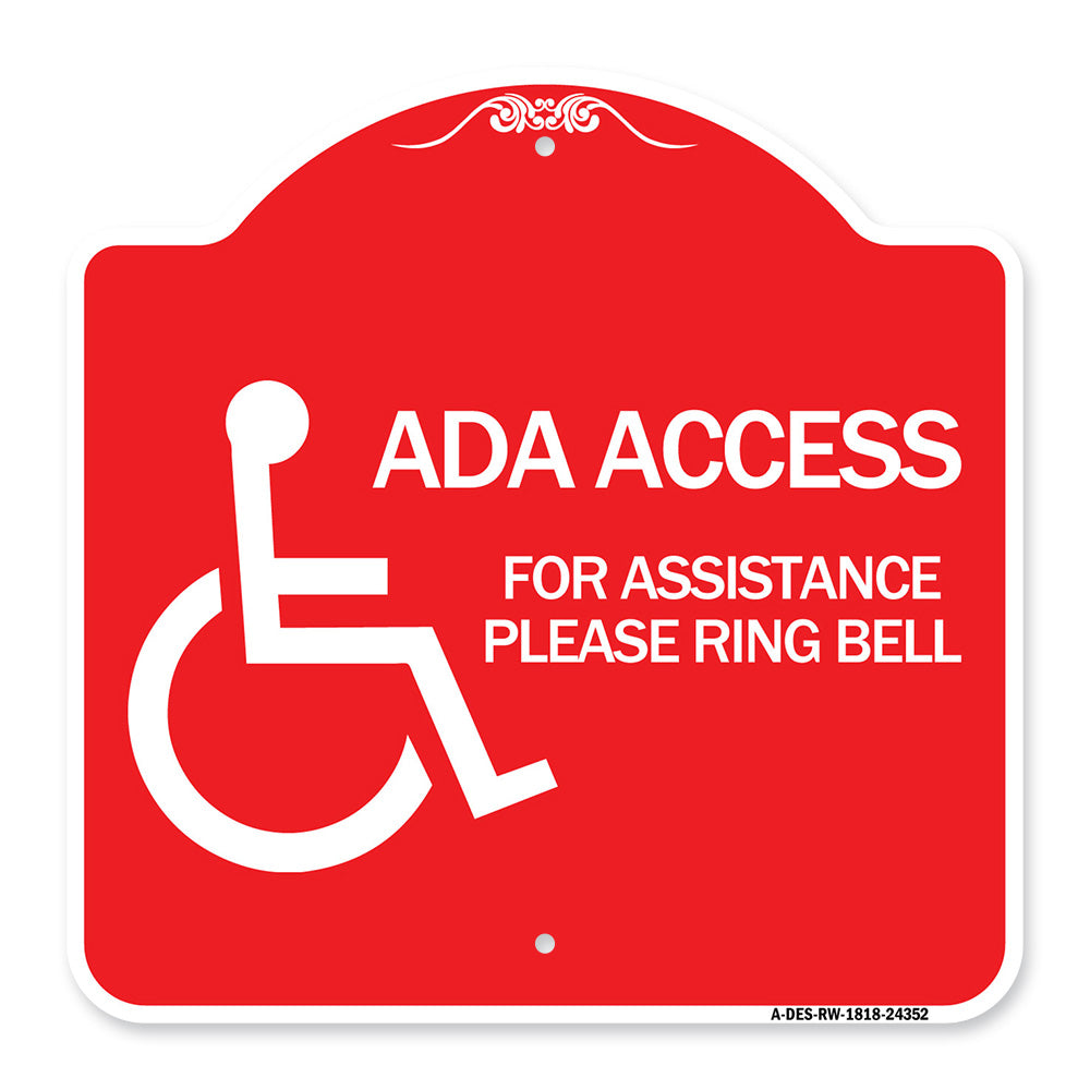 ADA Access for Assistance Ring Bell (With New Isa Symbol)