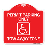 Accessible Permit Parking Only Tow-Away Zone with Symbol