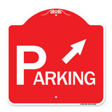 Parking with Arrow Pointing to Top Right