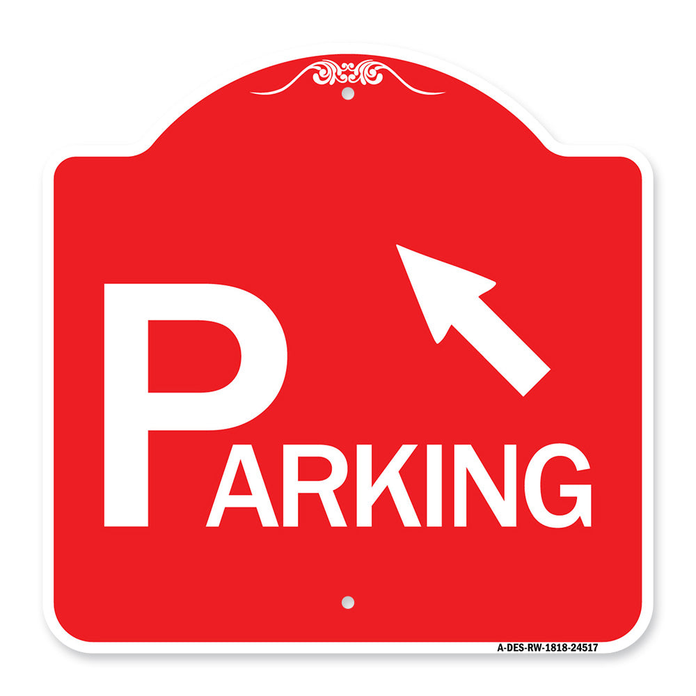 Parking with Arrow Pointing to Top Left
