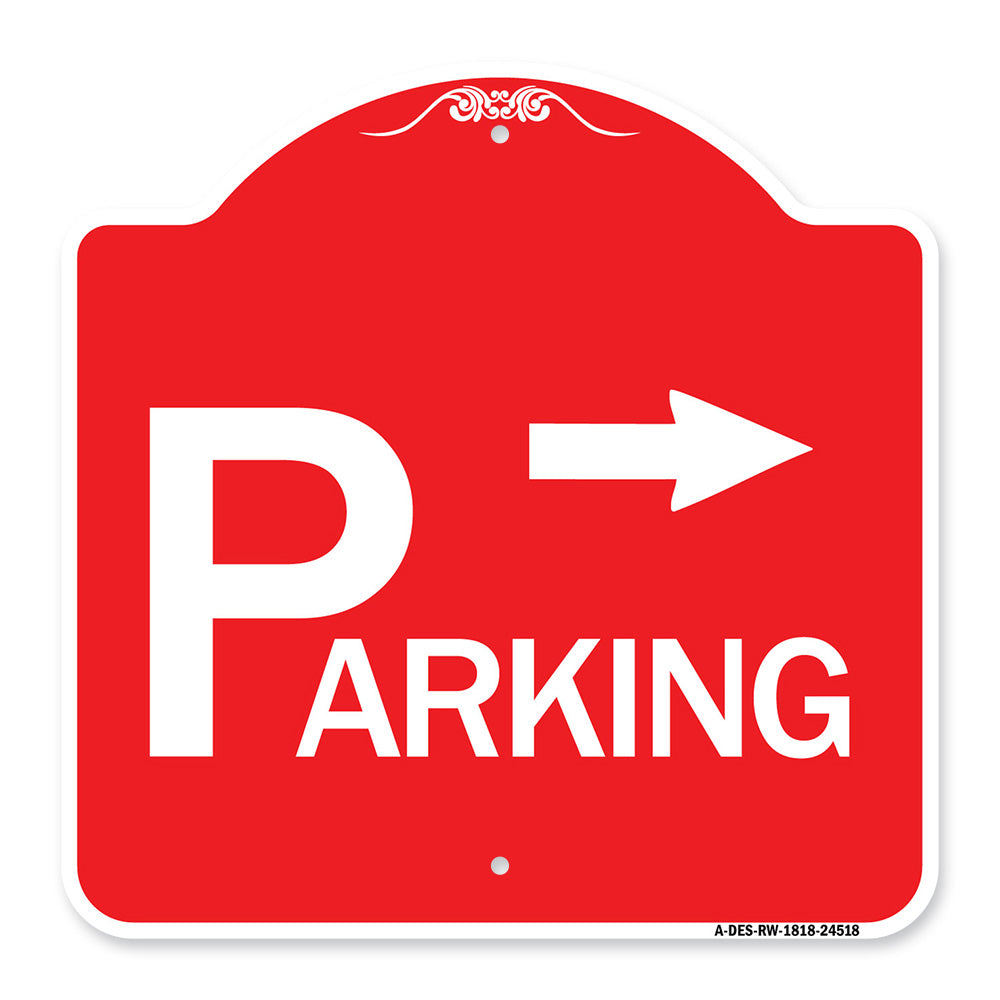 Parking with Arrow Pointing Right