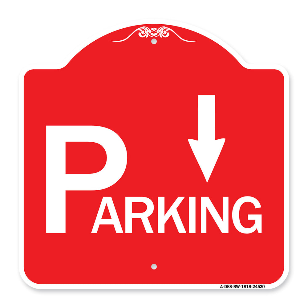 Parking with Arrow Pointing Down