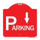 Parking with Arrow Pointing Down