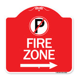(No Parking Symbol and Right Arrow)