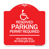 (Modern Isa Symbol) Connecticut Reserved Parking Permit Required Violators Will Be Fined Min $150