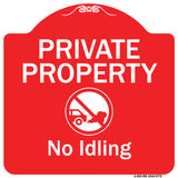 Private Property, No Idling With Graphic