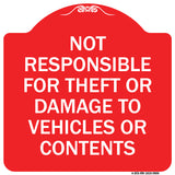 Not Responsible For Theft Or Damage To Vehicles Or Contents