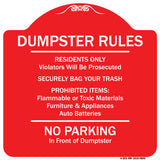 Residents Only Violators Prosecuted Bag Your Trash No Parking In Front Of Dumpster