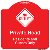 Private Road Residents And Guests Only With No Outlet Symbol