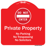 Private Property No Parking Trespassing Or Solicitors With Do Not Enter Symbol