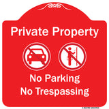 Private Property No Parking Or Trespassing With Symbols