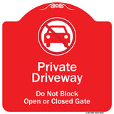 Private Driveway Do Not Block Open Or Closed Gate With No Parking Graphic
