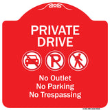 Private Drive No Outlet No Parking And No Trespassing