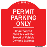 Permit Parking Only Unauthorized Vehicles Will Be Towed At Vehicle Owner's Expense