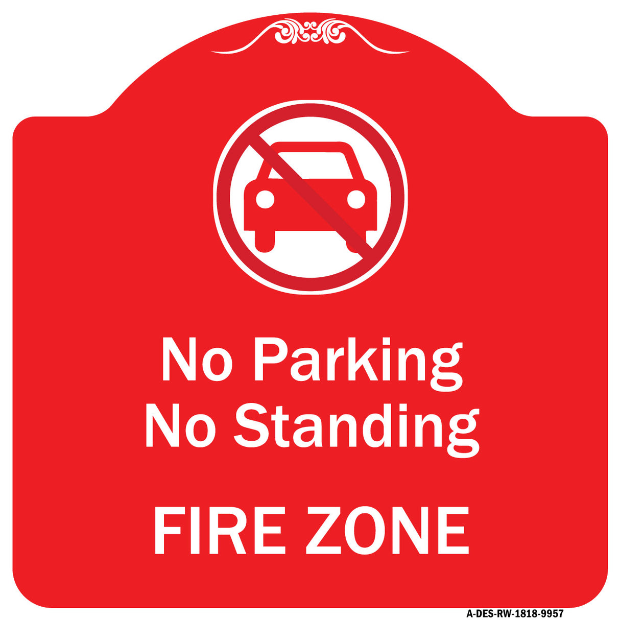 No Parking Or Standing, Fire Zone With Graphic