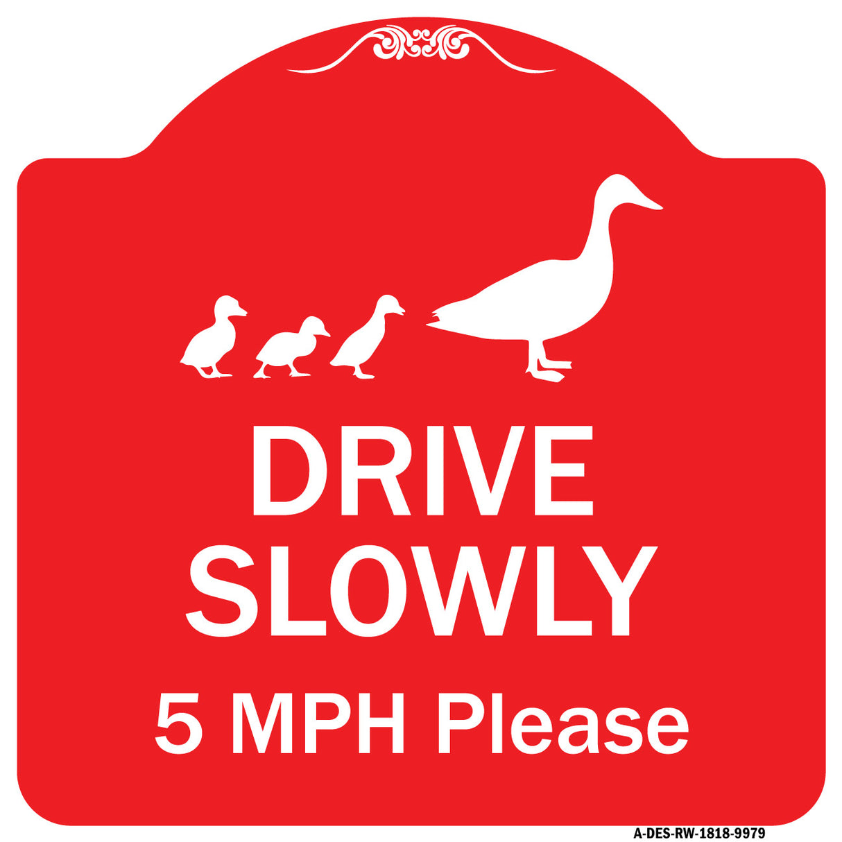 Drive Slowly 5 Mph Please With Duck And Ducklings Walking Graphic