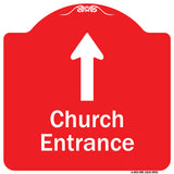 Church Entrance Ahead With Up Arrow