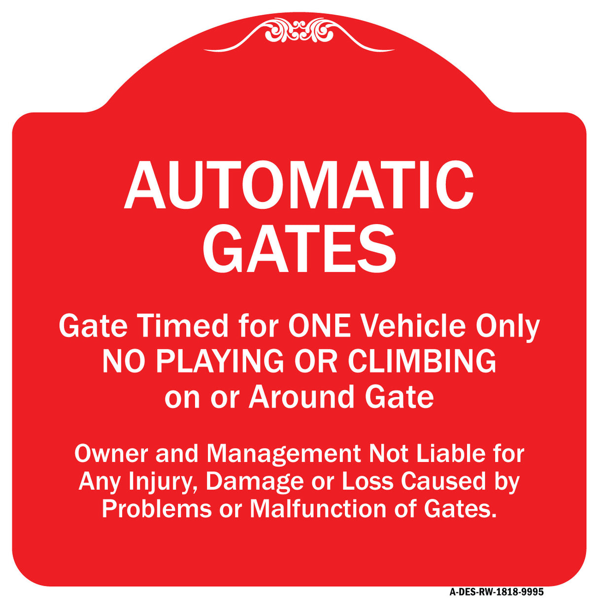 Automatic Gates, Gate Timed For One Vehicle Only