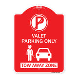 Valet Parking Only Tow Away Zone with Car Graphic