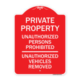 Unauthorized Persons Prohibited Unauthorized Vehicles Removed