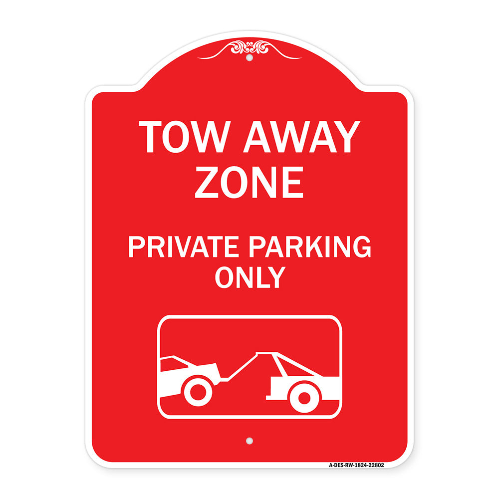 Tow Away Zone - Private Parking Only (With Car Towing Symbol)
