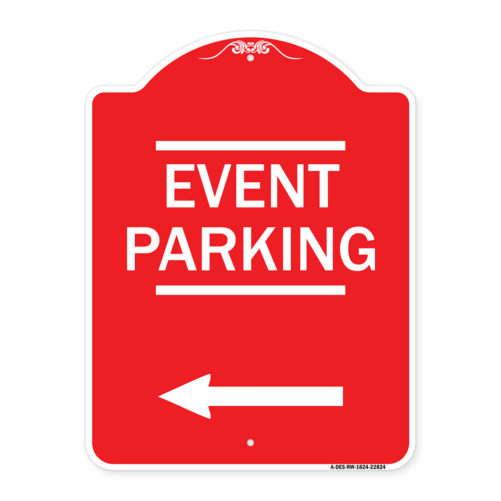 Thanks for Coming Turn Right for Exit Event Parking with Left Arrow