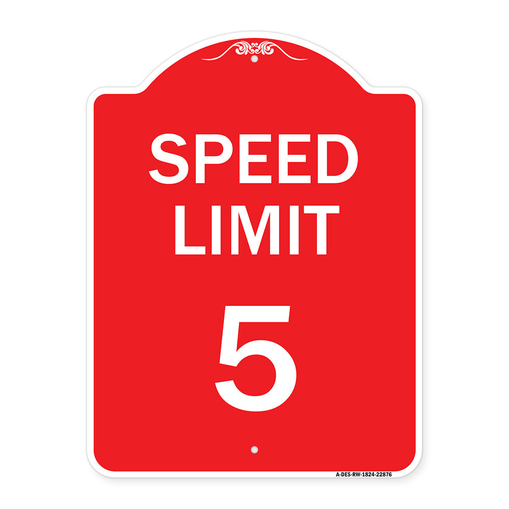 Speed Regulation Sign Speed Limit 5 Mph